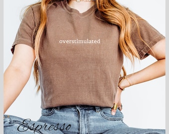 Comfort kleuren overgestimuleerd shirt grappig introvert T-shirt gen Z-shirt sarcastisch grafisch T-shirt geestelijke gezondheid humor T-shirt grappig trendy shirt