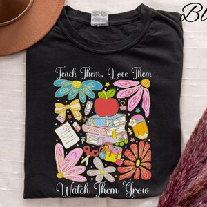 Custom Comfort Colors Teacher Shirt Teacher Shirts Kindergarten Teacher Shirt Custom Teacher Tee Back to School Shirt Teacher Name Shirt
