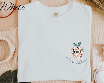 Camisetas personalizadas para maestros con colores cómodos, camisetas para maestros, camisetas para maestros de jardín de infantes, camisetas personalizadas para maestros, camisetas de regreso a clases, camisetas de agradecimiento para maestros