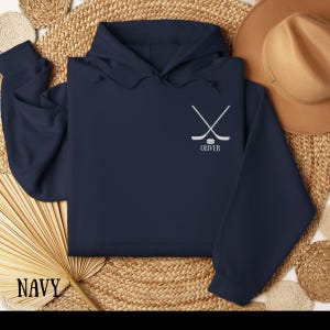Custom Hockey Hoodie, Personalized Embroidered Hockey Sweatshirt, Hockey Team Gift, Hockey Coach Gift, Hockey Team Hoodie, Hockey Mom Gift