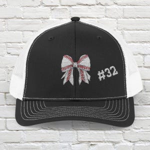 Baseball Mom Hat, Custom Embroidered Trucker Cap,  Baseball Lover Gift, Customized Baseball Number Hat, Baseball Mom Gift