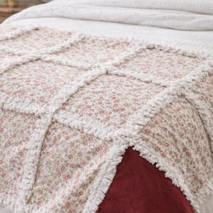 Unique Handmade Cotton Rag Quilt Throw | Perfect for All Seasons