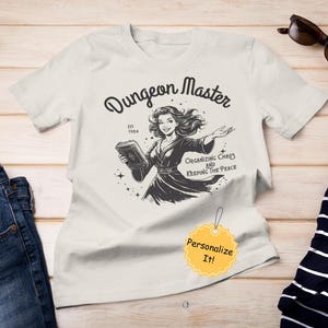Vintage DnD Female Dungeon Master Tee and Sweatshirt, Personalized Dnd Shirt, Dungeon Master Gift, DnD Group Gift, Custom Gift for Gamers