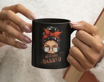 Verboden boeken koffiemok, koffiemok voor boekenliefhebbers, verboden boekenclubcadeau, boekenwurmcadeau, boekenclubmok