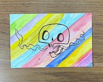 Spoopy Rainbow Skull