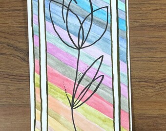 Rainbow Stained Glass Tulip