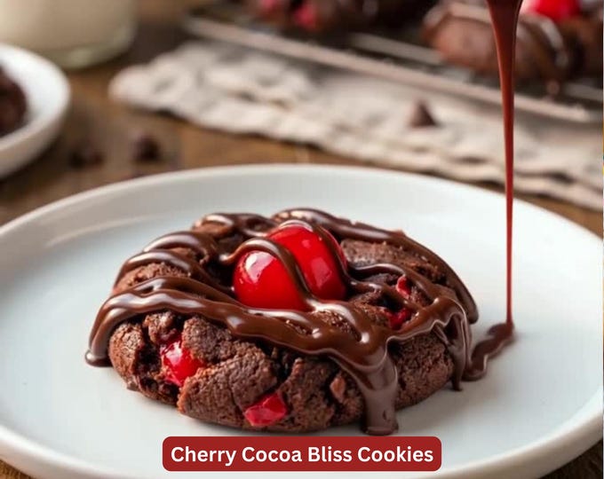 BEST Recipe for Cherry Cocoa Bliss Cookies, Digital Download