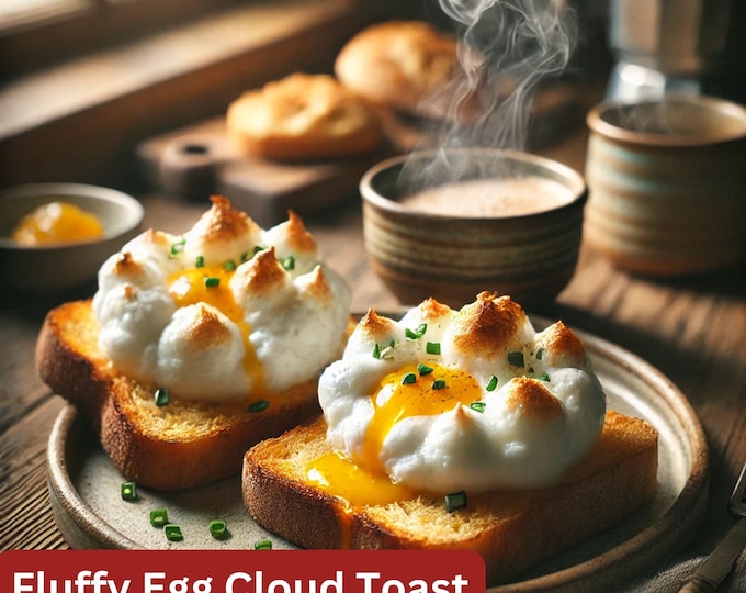 Best Recipe for Fluffy Egg Cloud Toast, Egg Recipes, Simple Recipe Plate Print Out, Family Dish, Family Recipe
