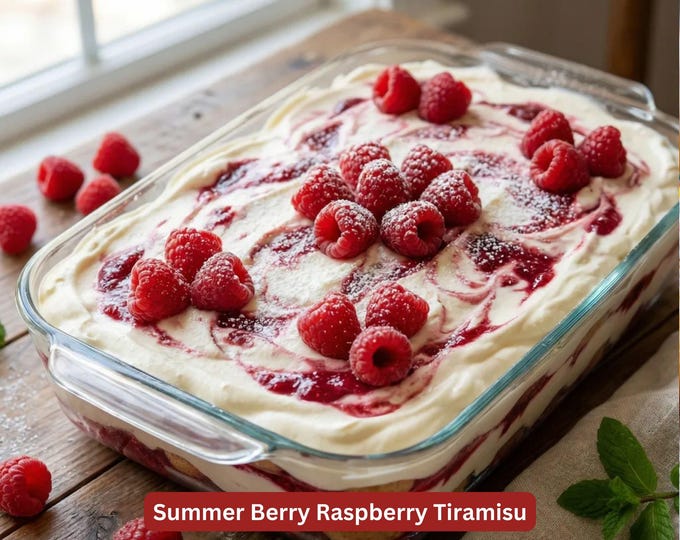 Best Recipe for Summer Berry Raspberry Tiramisu, Digital Download