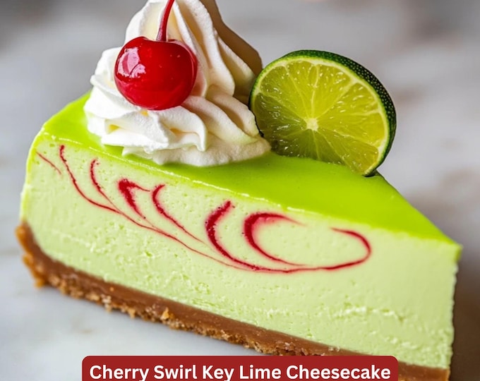 Best Recipe for Cherry Swirl Key Lime Cheesecake, Simple Dessert Recipe, Download and Print Out, Family Recipe Dessert for Large Gatherings