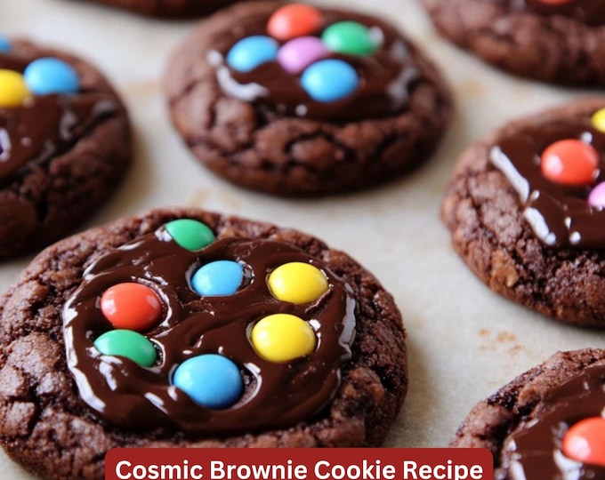 Best Dessert Recipe for Cosmic Brownie Cookie, Simple Dessert Plate Recipe, Printable Recipe, Digital Download, Mom Recipe. Dessert Chef
