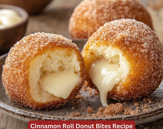 Best Recipe for Homemade Taco Bell Cinnamon Roll Donut Bites, Simple Dessert Recipe, Pastry, Simple Recipe Plate, Mom Recipe, Print Out
