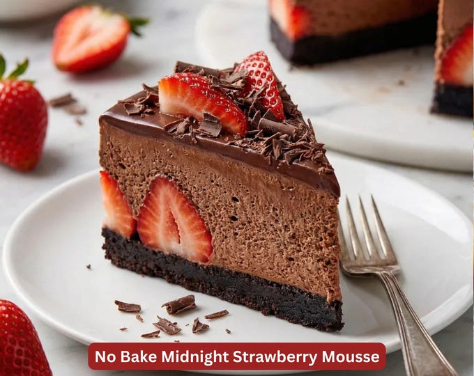 Best Recipe for No Bake Midnight Strawberry Mousse Digital Download