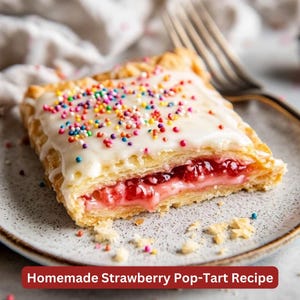 Bestes Rezept für hausgemachte Erdbeer-Pop-Törtchen, Gebäckrezept, einfache Dessertrezeptanweisungen, einfache Rezeptplatte, Snackrezept für Kinder
