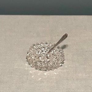 Łyżeczka do soli Gorham Fairfax ze srebra próby 925 | Srebro antyczne z pat. 1910 | Zestaw do soli ze szkła Hobnail | Zabytkowa otwarta solniczka