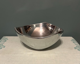 Vintage Nambe aleación Tri-Corner Bowl #527 1960s