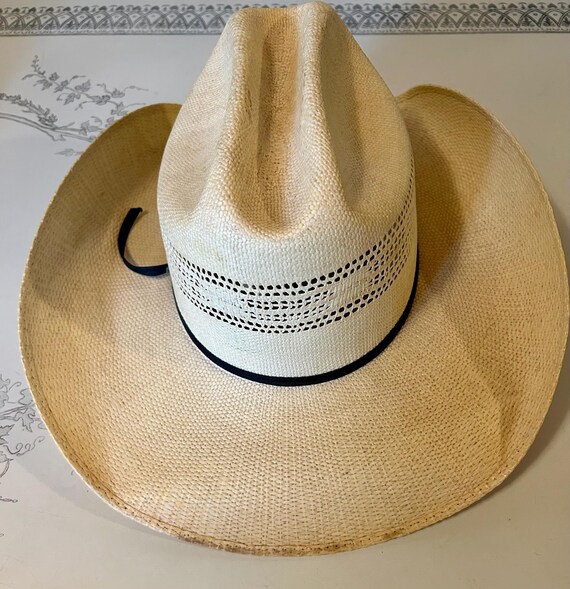 Vintage Eddy Bros. Bangora Light Colored Straw Cowboy  display picture 3