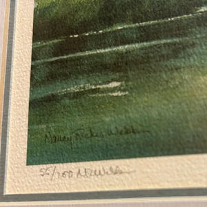 Acquerello incorniciato di Nancy Ricker Webb Rhett Haig Point Lighthouse Beach Scene South Carolina Daufuskie Island Hilton Head Firmato Numerata