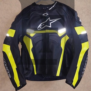 Alpinestars Motorbike Leather Racing Reflecting Jacket in Vibrant Color