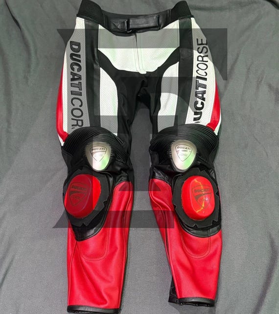 ドゥカティバイクレザーパンツ：CE認証アーマー、牛革 - Etsy 日本