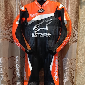 Alpinestars Men Motorbike One Piece Leather Racing Suit Available in All Sizes