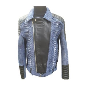 Customized Handmade Biker Python Leather Jacket | Exotic Snakeskin Outerwear for Men