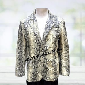 Handmade Python Leather Biker Jacket: Exotic Zip Up Outerwear