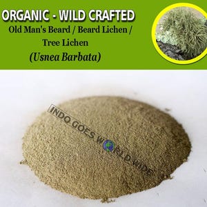 POWDER Pure Of Old Man&#39;s Beard Beard Lichen Tree Lichen Usnea Barbata Organic WildCrafted Fresh Natural Herbs Herbal FREE SHIPPING