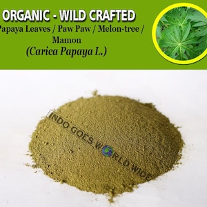 POWDER Papaya Leaves Paw Paw Melon-tree Mamon Carica Papaya Organic WildCrafted Fresh Natural Herbs FREE SHIPPING