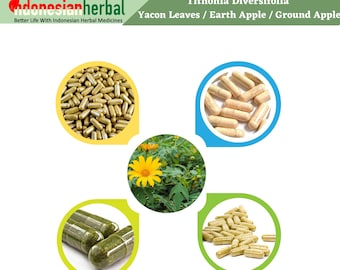 Capsule Of Yacon Leaves Earth Apple Ground Apple Peruvian Ground Apple Potato Bean Tithonia Diversifolia 600 mg Pure