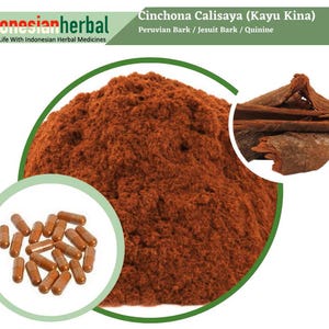 Capsule Of Peruvian Bark Jesuit Bark Quinine (Cinchona Calisaya) Organic WildCrafted Fresh Natural Herbs
