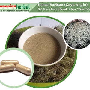 Capsule Of Usnea Barbata Old Man&#39;s Beard Beard Lichen Tree Lichen Organic WildCrafted Fresh Natural Herbs FREE SHIPPING