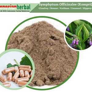Capsule Of Quaker Comfrey Boneset Knitbone Consound Slippery-root (Symphytum Officinale) WildCrafted Fresh Natural Herbs FREE SHIPPING