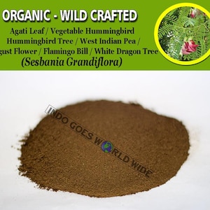 POWDER Agati Leaf Vegetable Hummingbird Tree West Indian Pea White Dragon Tree August Flower Flamingo Bill Sesbania Grandiflora Organic Herb
