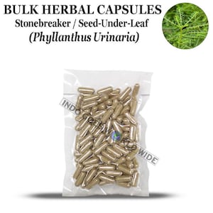 100 - 500 CAPSULES Phyllanthus Urinaria Stonebreaker Chamber Bitter Meniran 600 mg Pure HERBAL CAPSULES Organic Herbs Indonesia