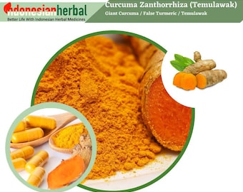 Capsule Of Giant Curcuma False Turmeric Temulawak (Curcuma Zanthorrhiza) Organic WildCrafted Fresh Natural Herbs