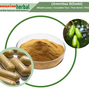 Capsule Of Bilimbi Leaves Cucumber Tree Averrhoa Bilimbi Herbs Supplement Herbal Organic