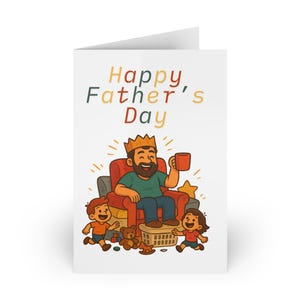 Cartes de voeux pour la fête des pères, cartes de papa amusantes pour la fête des pères, cartes pour enfants, cartes de correspondance ludiques, cartes de papa royale, carte de roi papa