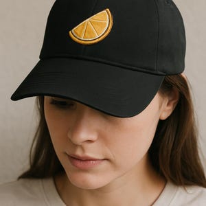 Vintage Embroidered Cap with Lemon Design | Casual Summer Hat, Gift for Her, Trendy Dad Hat, Retro Style Cap, Perfect for Outdoors