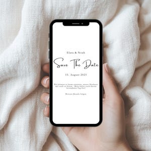 Biglietto digitale "Salva la data" | Modello personalizzato | Elegante, minimalista e senza tempo | Scarica per WhatsApp e email