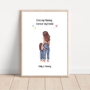 Mum and Daughter print | Mummy and Daughter | Gift for mum | Personalised Print | Personalised Gift | Custom print Mothers Day Birthday Gift