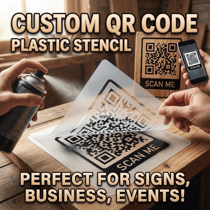 Custom QR Code Stencil | Personalized Plastic Reusable Stencil for ...