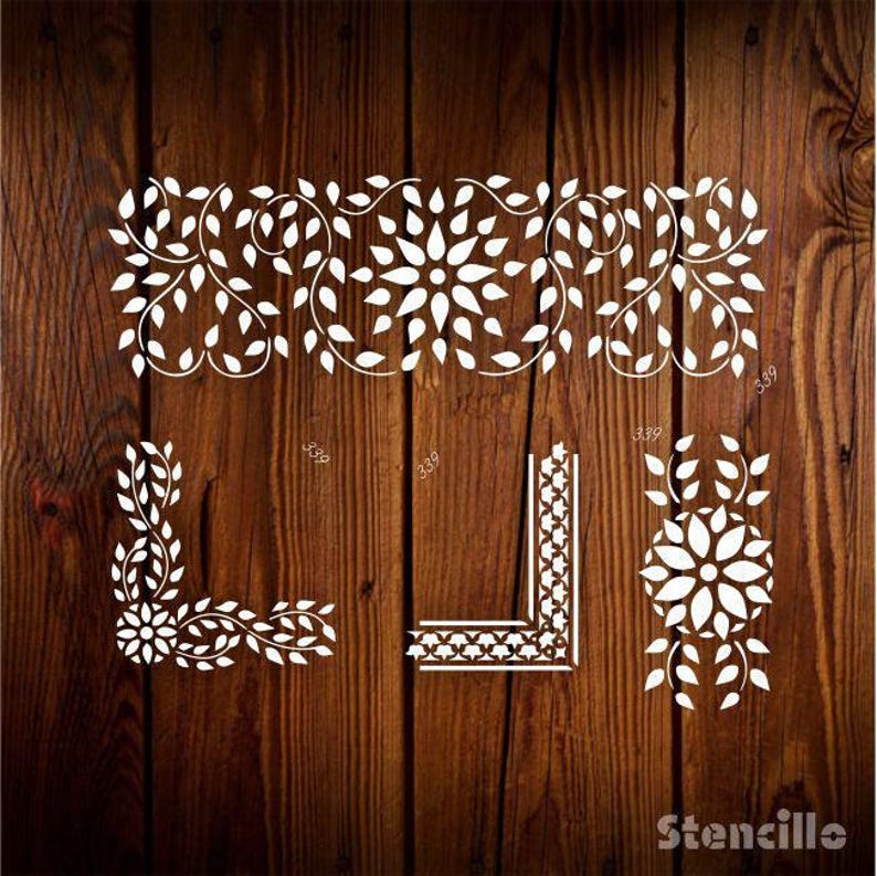 Zenix-inlay Furniture Stencils Set- Reusable Plastic Stencils for ...