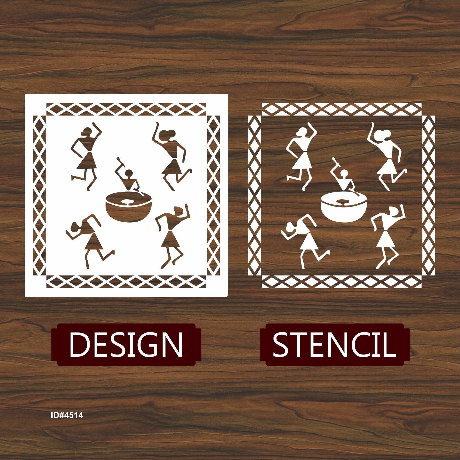 Warli Stencil Cultural Art for Walls, Canvas, Wood - Etsy
