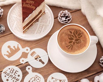 Aangepaste koffiesjablonen | Sjablonen voor Barista & Café-logo | Espressosjablonen | Herbruikbare mylar | A6 A5 A4