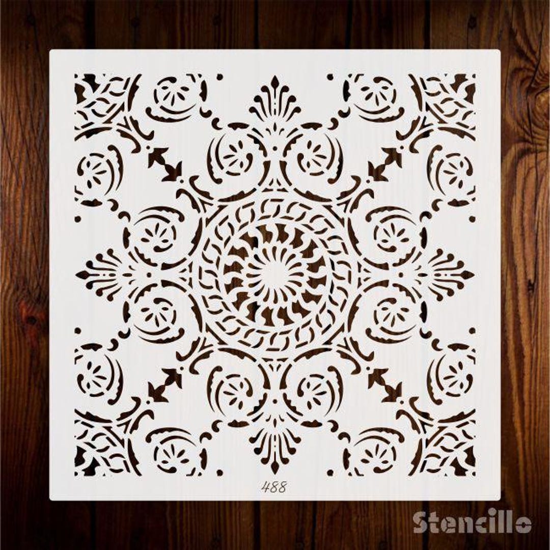 Moroccan Seamless Pattern Tile Stencil for Office Wall Paint & Bathroom ...