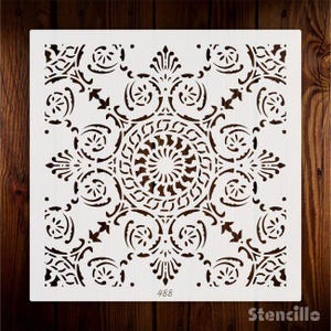 Moroccan seamless pattern tile stencil for office wall paint & bathroom floor