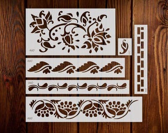 Indian Inlay Furniture Stencils Set - Reusable Plastic Stencillo