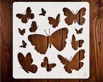 Effortless Elegance: Reusable Butterfly Stencil for Walls, Wood, Fabric & Beyond Painting