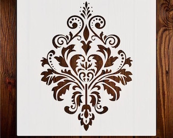 Intricate Damask Motif: Unfurl a Symphony of Damask on Walls, Canvas,Floors & Fabric